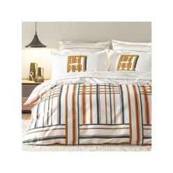 Puffy Dolera Çift Kişilik Ranforce %100 Pamuk Nevresim Takımı - Turuncu