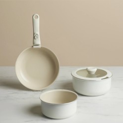 Karaca Swiss Crystal Almond Cream Easy Clip 5 Parça İndüksiyon Tabanlı Tencere Seti