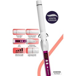 GoldMaster Diamond Dijital Ekran Seramik Plakalı 360 Derece Dönebilir Kablo Saç Şekillendirici Maşa BY-5108