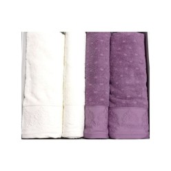 Özdilek Heritage Mürdüm Krem Hamam Seti 4 Parça