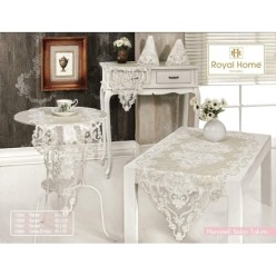 Royal Home Hanımeli Kadife Salon Takımı - Krem