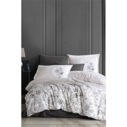 Clasy Ranforce %100 Pamuk Nevresim Takımı Çift Kişilik Napa V1 Antrasit