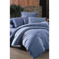 Sarev Sandro Mavi %100 Pamuk Flanel Tek Kişilik Nevresim Takımı