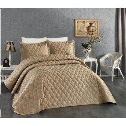 LALIDYA Çift Kişilik Yatak Örtüsü Nare Vizon