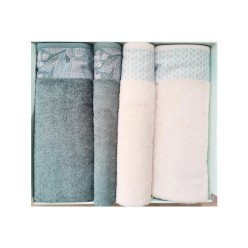 Özdilek Jardin Krem Yeşil-Krem Best Set (Hamam Takımı)