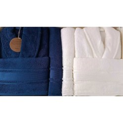 Özdilek Colourist Krem-Lacivert Aile Bornoz Takımı