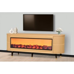 İkrasan Delüx Şömineli Tv Sehpası Cappucino Gold