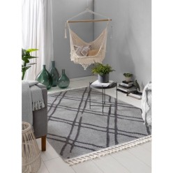 Cotton Halı Cool CL 05 Anthracite İskandinav Peluş Dokulu Makine Halısı 80Cm