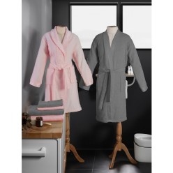 Özdilek Elissa Gri Pudra Aile Bornoz Takımı Gri-Pudra
