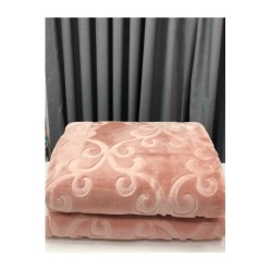 Merinos Tek Kişilik Elegance Embos Battaniye 160x200 - Pudra
