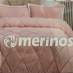 Merinos Comforter Set Çift Kişilik Yorgan Seti (220 x 240) Yuna Gül Kurusu