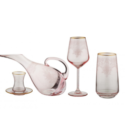 Karaca Naturel Pembe 49 Parça Bardak Seti