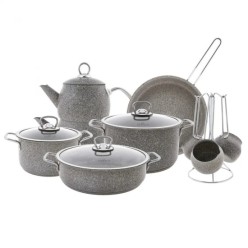 Karaca Biogranit Steel Plus 14 Parça Çeyiz Seti Gri