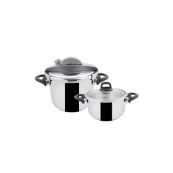 Emsan Presso-s 2'li 4+6 lt Gri Düdüklü Tencere Seti