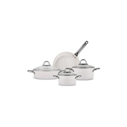 Karaca Biogranit Uraz 7 Parça Tencere Seti Cream