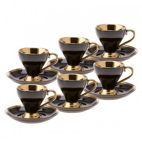 Emsan Luxury Siyah 6 Kişilik Kahve Fincan Takımı